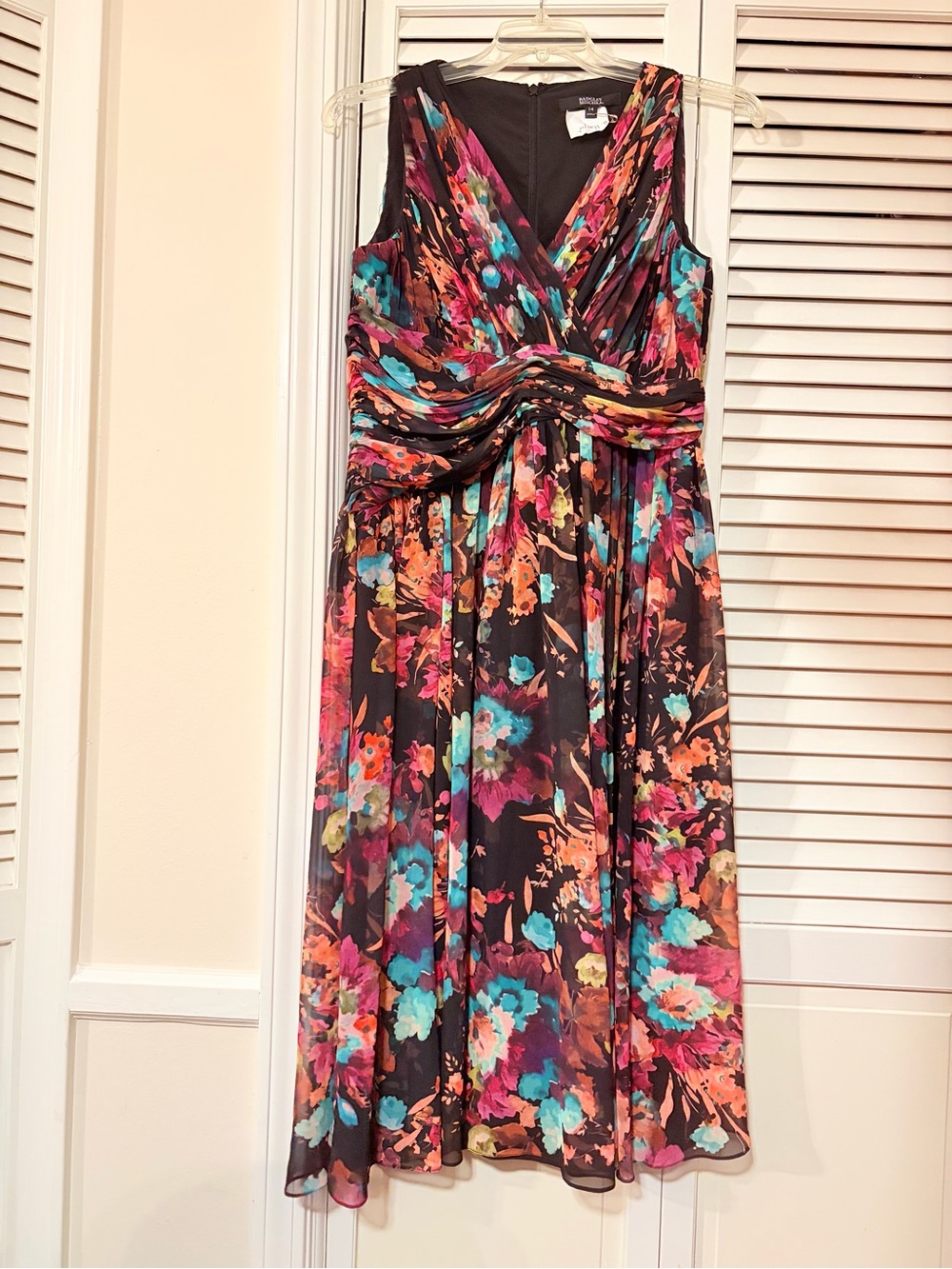 Badgley Mischka Dark Floral Gown